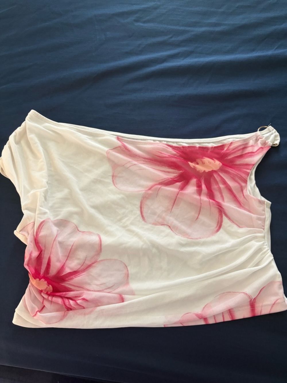 SHEIN Curve White Top with Pink Detail